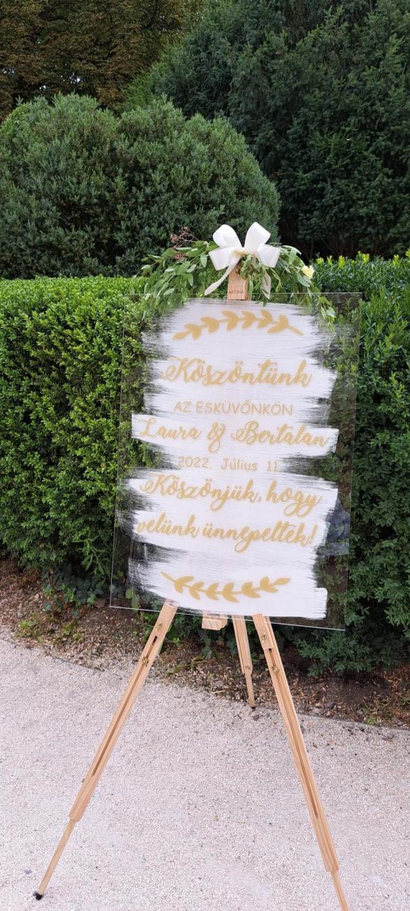 Plexi köszöntő tábla